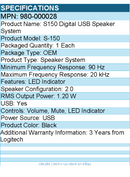 Logitech 980-000028 S-150 2.0 Speaker System - 1.20 W RMS