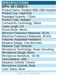 Logitech 981-000014 H390 Wired Headset for PC/Laptop, Stereo Headphones