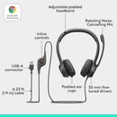 Logitech 981-000014 H390 Wired Headset for PC/Laptop, Stereo Headphones