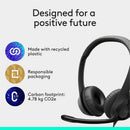 Logitech 981-000014 H390 Wired Headset for PC/Laptop, Stereo Headphones