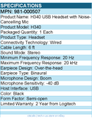 Logitech 981-000507 H340 USB Headset with Noise-Cancelling Mic