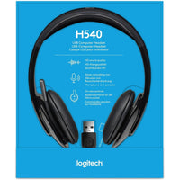Logitech 981-000510 H540 USB Headset with Noise-Cancelling Mic - Black