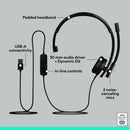 Logitech 981-000570 USB Headset Mono H570e - Wired - Noise Cancelling