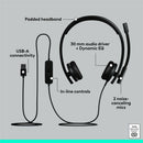 Logitech 981-000574 USB Headset Stereo H570e - Wired - Noise Cancelling