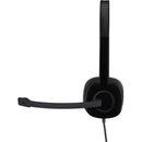 Logitech 981-000587 H151 Stereo Headset with Rotating Boom Mic (Black)