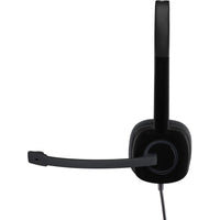 Logitech 981-000587 H151 Stereo Headset with Rotating Boom Mic (Black)