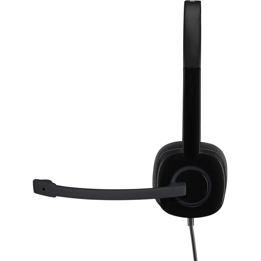 Logitech 981-000587 H151 Stereo Headset with Rotating Boom Mic (Black)