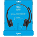 Logitech 981-000587 H151 Stereo Headset with Rotating Boom Mic (Black)