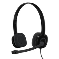 Logitech 981-000587 H151 Stereo Headset with Rotating Boom Mic (Black)