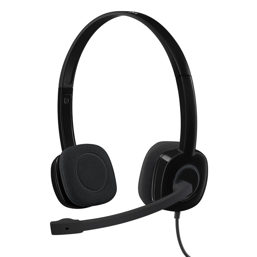 Logitech 981-000587 H151 Stereo Headset with Rotating Boom Mic (Black)