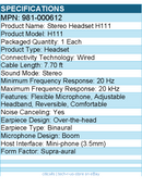 Logitech 981-000612 H111 Dual Plug Computer Stereo Headset - Noise Canceling