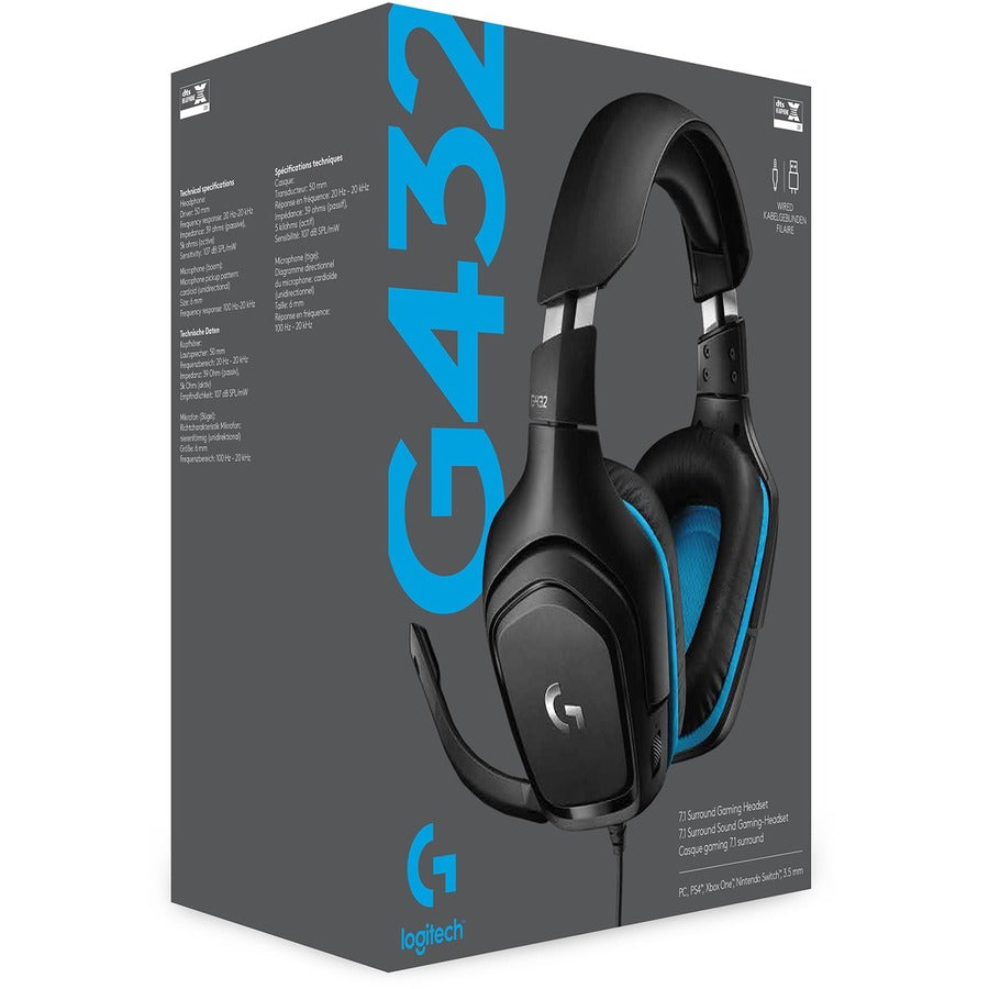 Logitech G 981-000769 G432 7.1 Surround Sound Gaming Headset