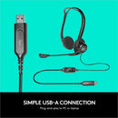 Logitech 981-000836 960 USB Computer Headset - Noise Cancelling - Black