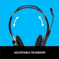 Logitech 981-000836 960 USB Computer Headset - Noise Cancelling - Black