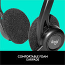 Logitech 981-000836 960 USB Computer Headset - Noise Cancelling - Black