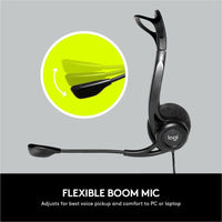 Logitech 981-000836 960 USB Computer Headset - Noise Cancelling - Black