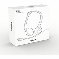 Logitech 981-000836 960 USB Computer Headset - Noise Cancelling - Black