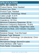 Logitech 981-000876 Zone Wired Noise Cancelling Headset, USB-C