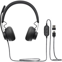 Logitech 981-000876 Zone Wired Noise Cancelling Headset, USB-C