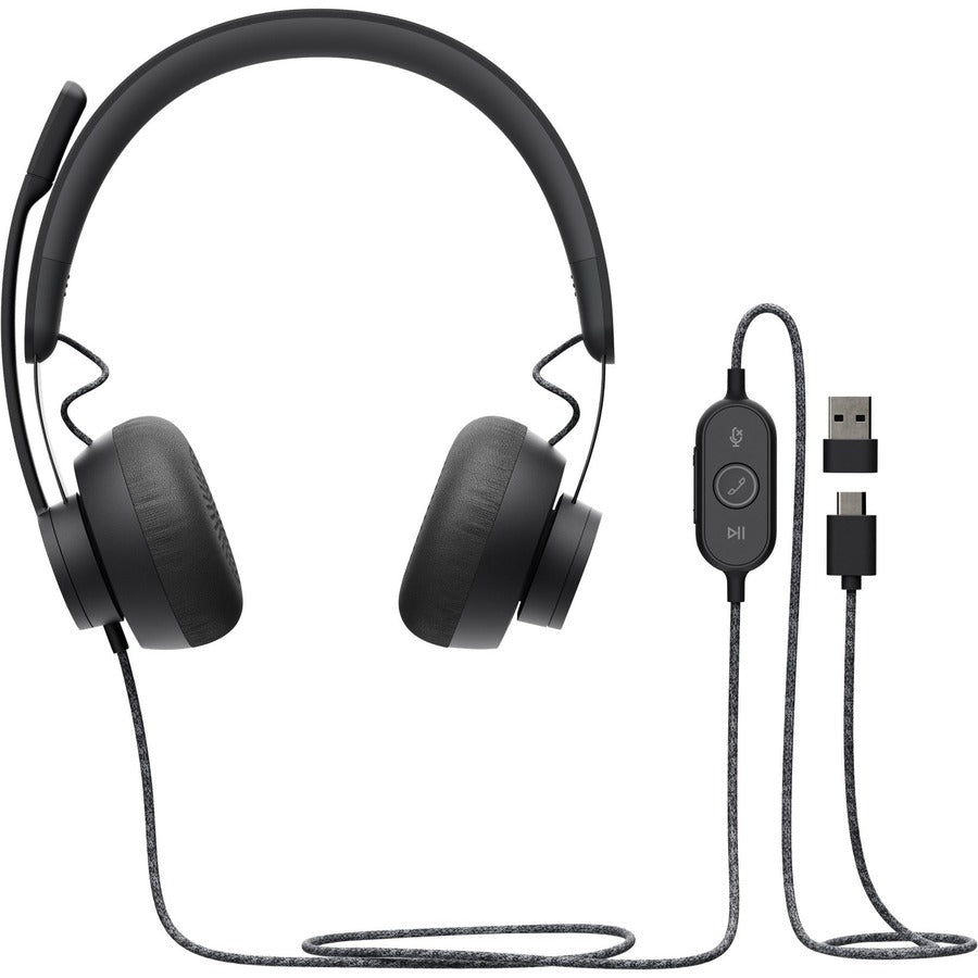 Logitech 981-000876 Zone Wired Noise Cancelling Headset, USB-C