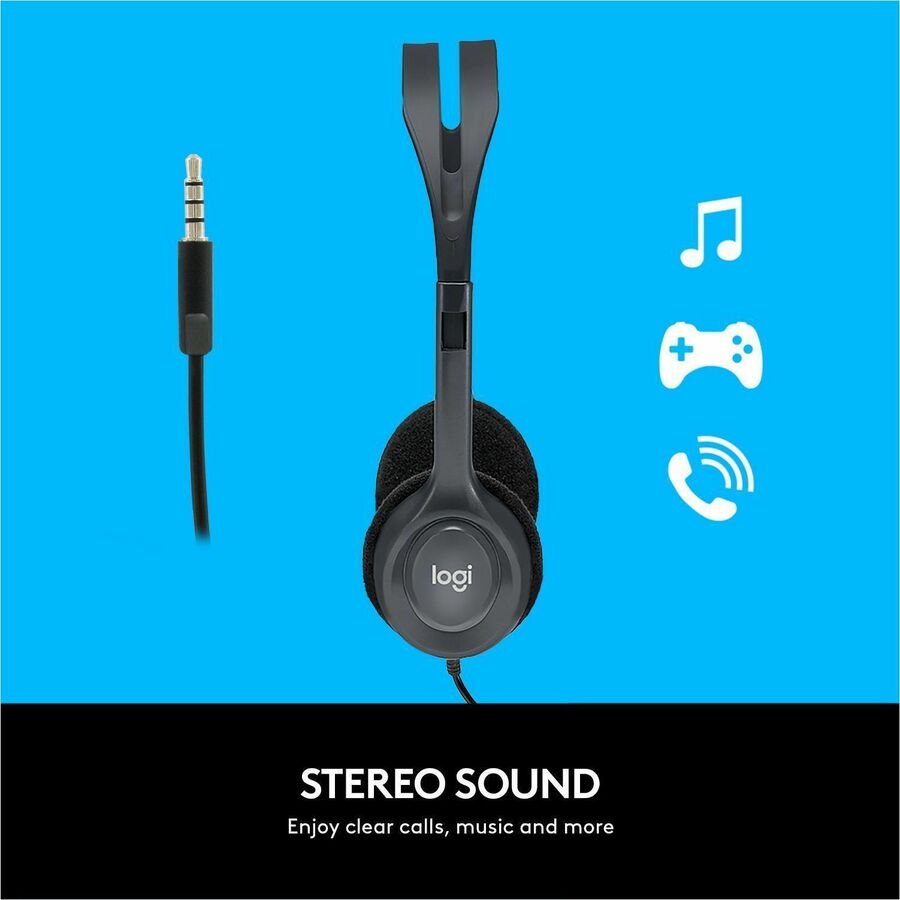 Logitech 981-000999 H111 Stereo Headset with 3.5 mm Audio Jack