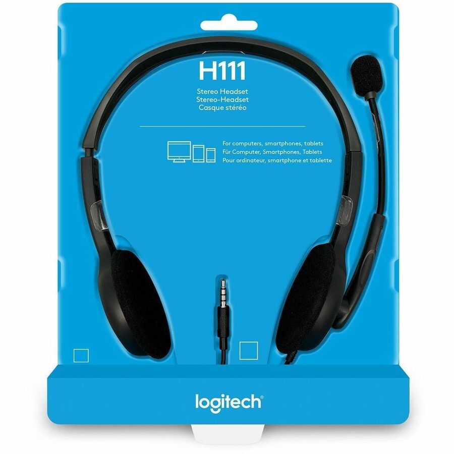 Logitech 981-000999 H111 Stereo Headset with 3.5 mm Audio Jack