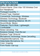 Logitech 981-001256 Zone Vibe 100 Wireless Over Ear Headphones, Noise Canceling