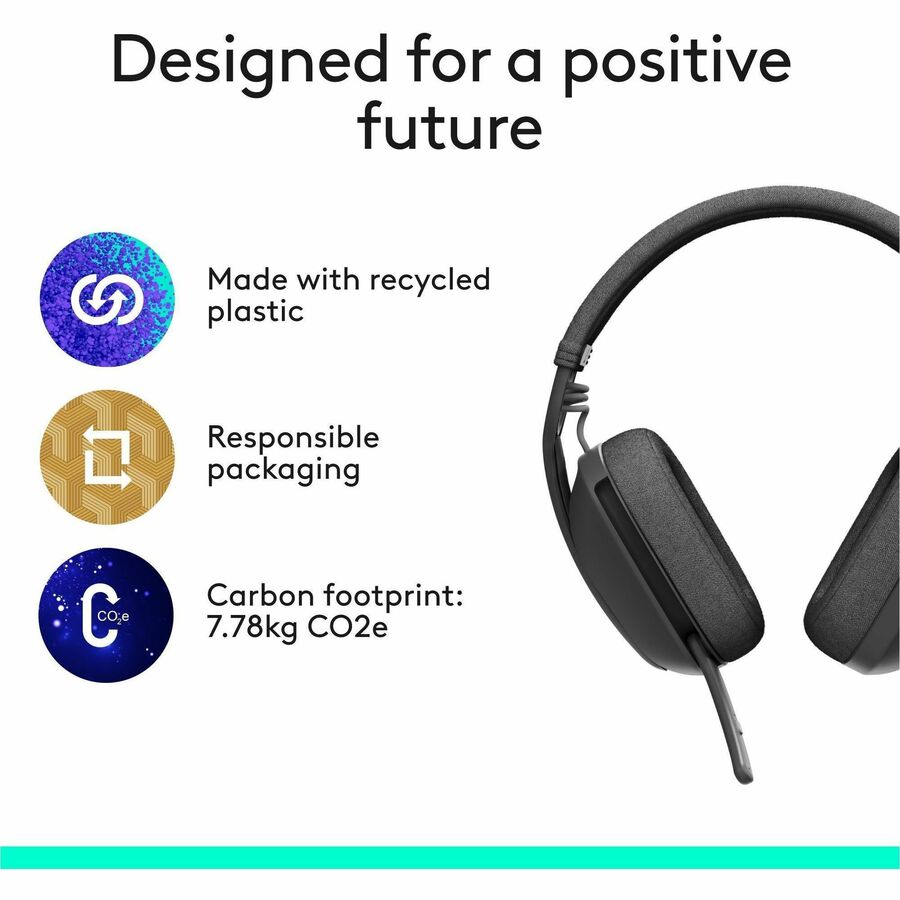 Logitech 981-001256 Zone Vibe 100 Wireless Over Ear Headphones, Noise Canceling