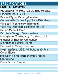 Logitech 981-001262 G PRO X 2 LIGHTSPEED Wireless Gaming Headset