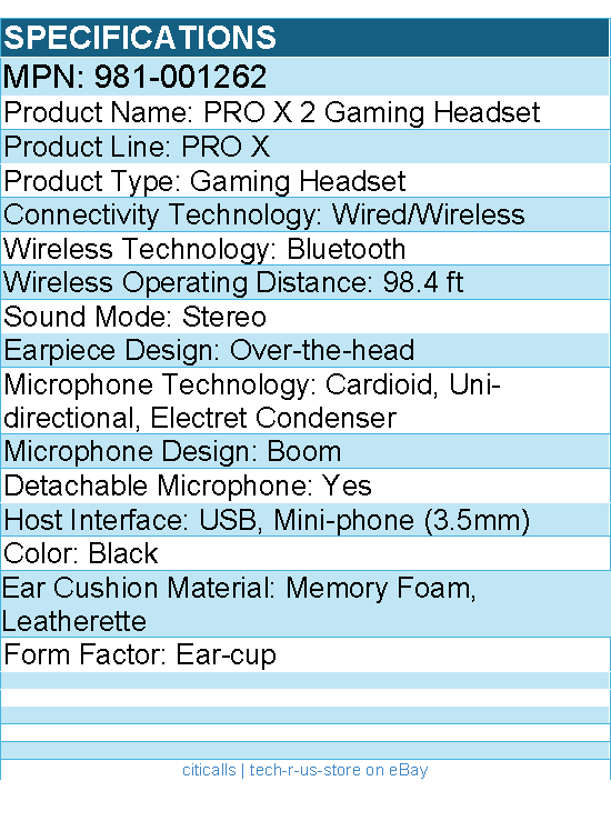 Logitech 981-001262 G PRO X 2 LIGHTSPEED Wireless Gaming Headset