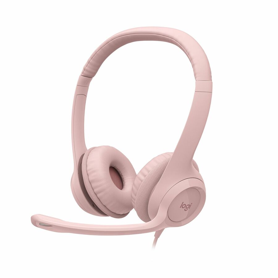 Logitech 981-001280 H390 USB-A Computer Headset, Rose - Stereo -Noise Cancelling