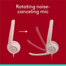 Logitech 981-001280 H390 USB-A Computer Headset, Rose - Stereo -Noise Cancelling