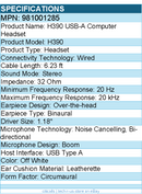 Logitech 981001285 H390 USB-A Computer Headset - Stereo - USB Type A - Wired