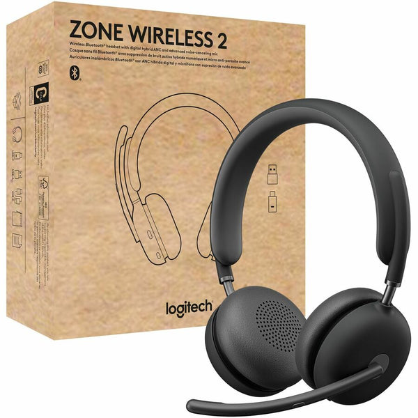 Logitech 981-001310 Zone Wireless 2 Headset - Bluetooth - Over-the-head