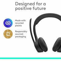 Logitech 981001406 Zone 300 Wireless Bluetooth Headset With Noise-Canceling