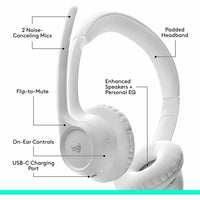 Logitech 981-001416 Zone 300 Wireless Bluetooth Headset With Noise-Canceling