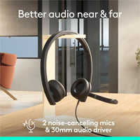 Logitech 981-001428 H570e USB Wired Stereo Headset - Noise-Canceling - Black