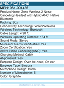 Logitech 981-001435 Zone Wireless 2 Noise Canceling Headset w/ Hybrid ANC