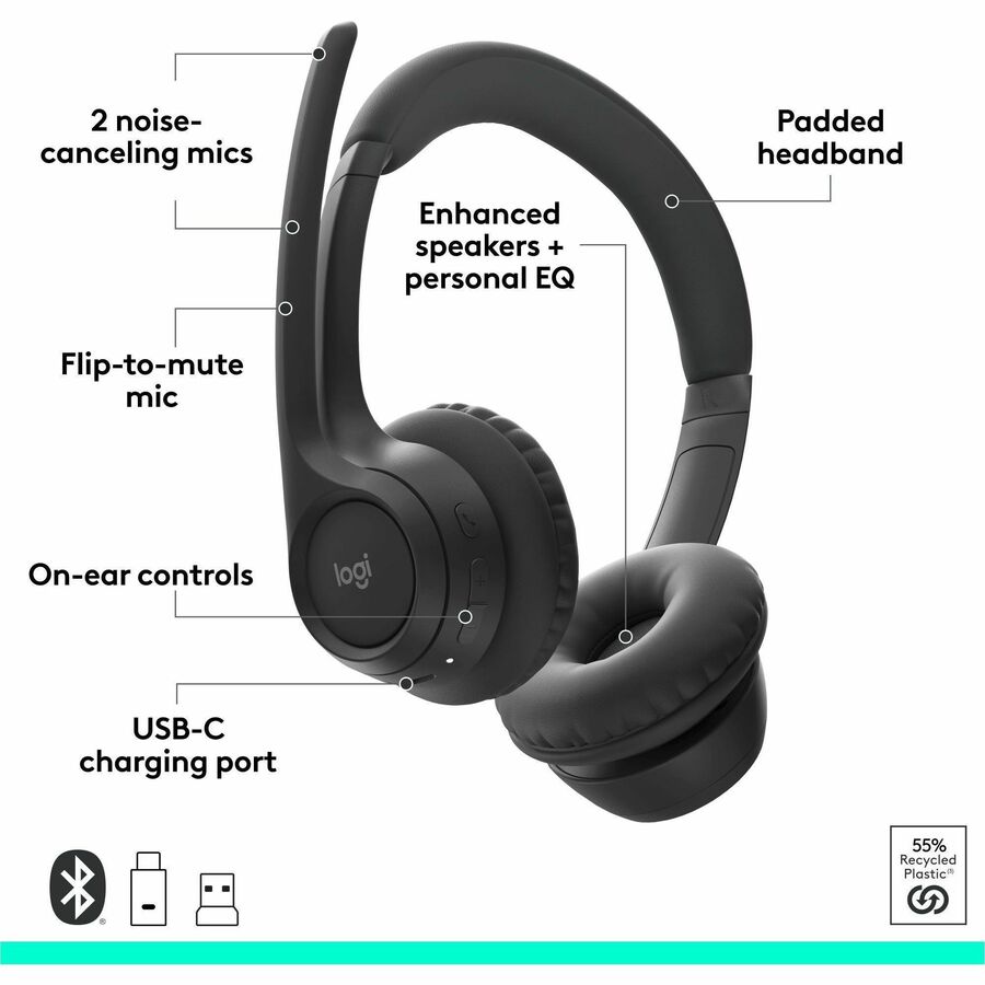 Logitech 981-001452 Zone 305 for Business, Wireless Bluetooth Headset