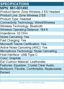 Logitech 981-001492 Zone Wireless 2 ES for Business - Noise Canceling - Headset