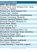 Logitech 981-001502 Zone Wireless 2 ES - Noise Canceling - Headset