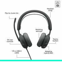 Logitech 981-001608 Zone Wired 2 for Business - Noise Canceling - Headset
