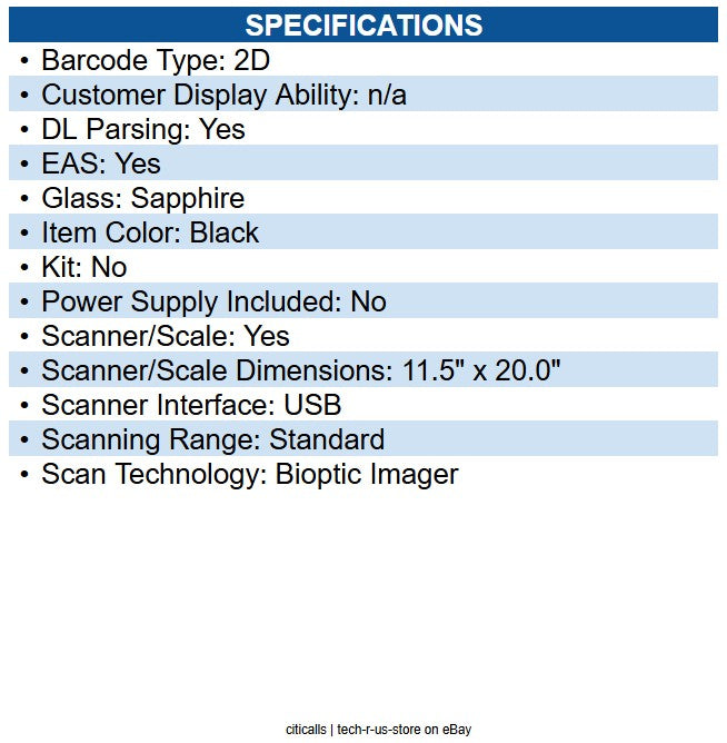 Datalogic 98202030121-003054 Magellan 9800i In-counter Barcode Scanner Scale