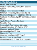 Logitech 984-001964 Ultimate Ears - Waterproof Bluetooth Speaker - Black