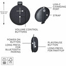 Logitech 984-002015 UE MINIROLL Ultra-Portable Waterproof Bluetooth Speaker