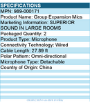 Logitech 989-000171 Wired Microphone - Omni-directional - Detachable