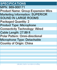 Logitech 989-000171 Wired Microphone - Omni-directional - Detachable