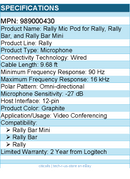 Logitech 989000430 Rally Mic Pod for Rally, Rally Bar, and Rally Bar Mini