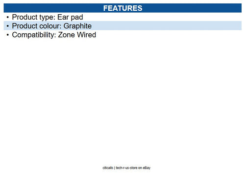 Logitech 989-000980 Zone Wired Earpad Covers-GRAPHITE