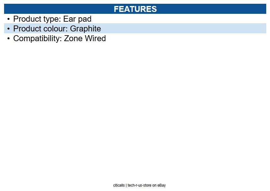 Logitech 989-000980 Zone Wired Earpad Covers-GRAPHITE